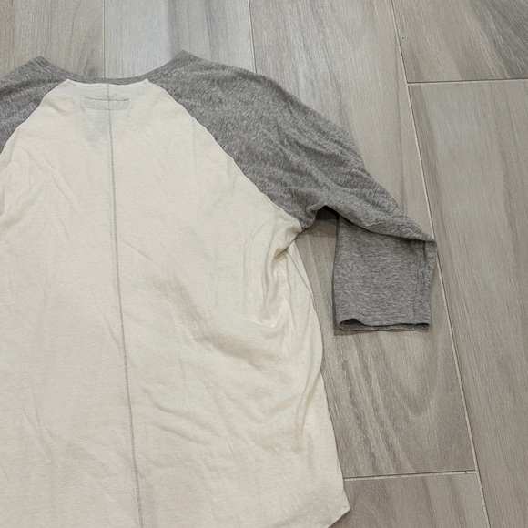 Rag & Bone Men’s Large Gray and Cream Baseball Style 3/4 Sleeve Tee - Picture 10 of 11